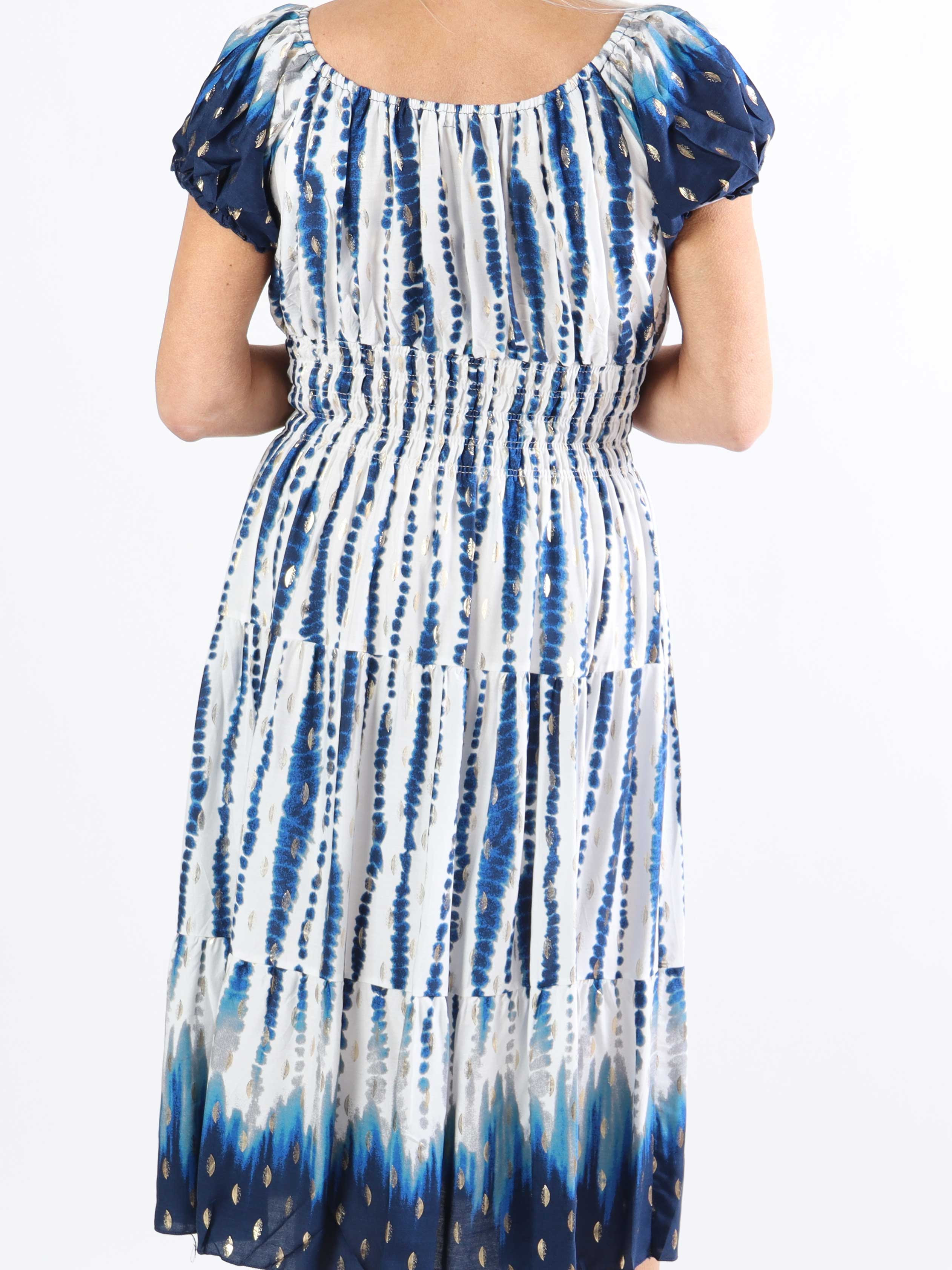 Lea - Sød plus size kjole med smock i livet og i udskæringen